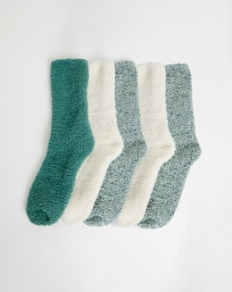 Pretty Secrets (5 Pair Pack) Fluffy Socks