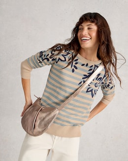 White Stuff Olive Print Jumper