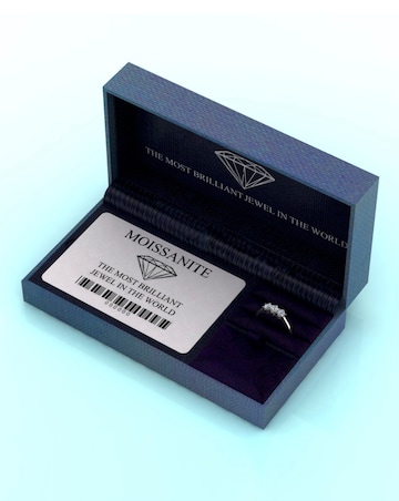 Moissanite 9CT White Gold 3 Stone Ring