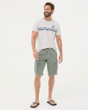 FatFace Cotton Linen Cargo Shorts - Green