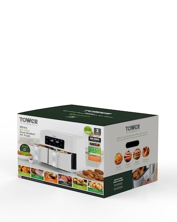 Tower Vortx White 8.5L Dual Basket Air Fryer