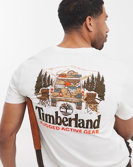 Timberland Washed Back On The Road Back Graphic T-Shirt - White