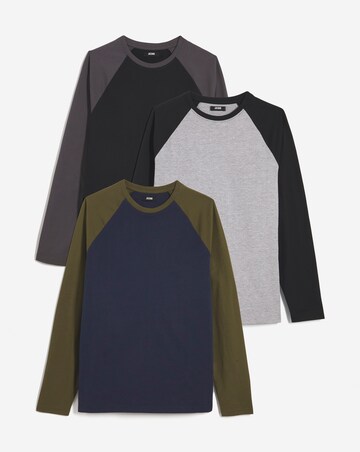 3 Pk Long Sleeve Raglan T-shirt Long