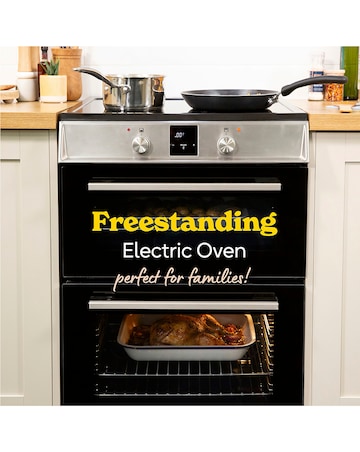 RUSSELL HOBBS 60CM Double Electric Cooker With Induction Hob - Stainless Steel