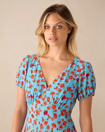 Ro&Zo Red Tulip Print Moroccan Dress