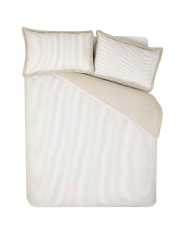 Catherine Lansfield Oxford Pinstripe Duvet Cover Set - Natural