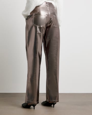 Joanna Hope Bronze Metallic PU Trousers
