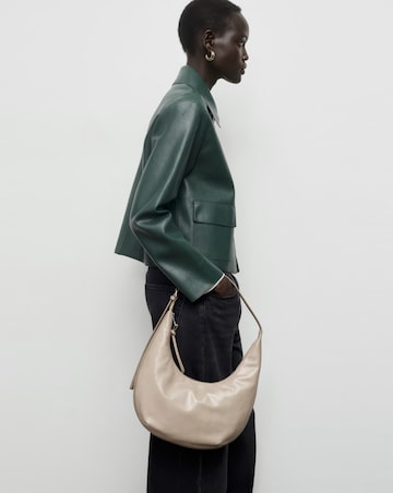 Mango Green Leather Effect Jacket With Pockets