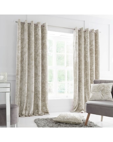 Catherine Lansfield Crushed Velvet Eyelet Curtains