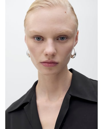 Mango Short-Sleeved Satin Shirt