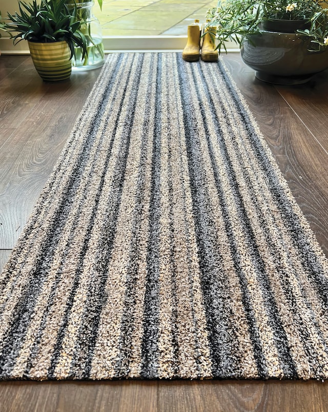 My Mat Ribbon Grey Washable Runner
