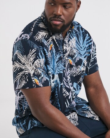 Jack & Jones Hawaii Print Shirt - Navy