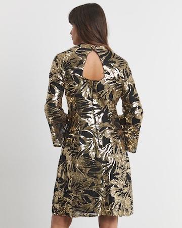 Joanna Hope Gold Sequin Shift Dress