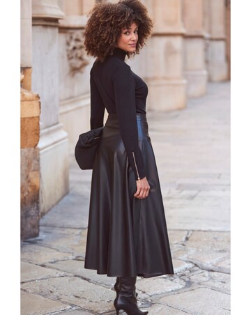 Sosandar Faux Leather Maxi Skirt