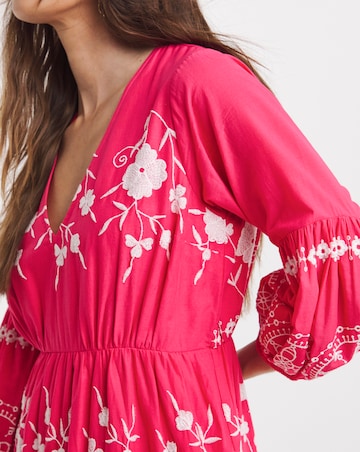 Pure Cotton Embroidered Smock Dress