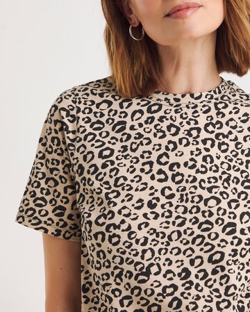 Leopard Print Crew Neck Short Sleeve T-Shirt