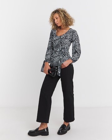 Multi Tie Waist Printed Top