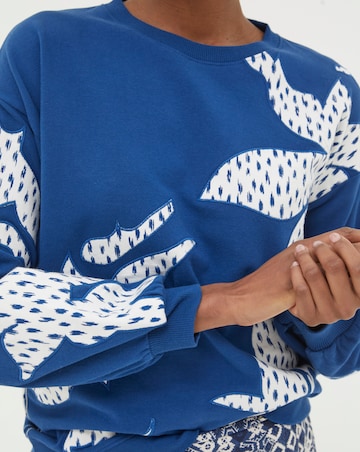 FatFace Alex Textured Leaves Crew Sweatshirt