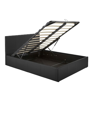 Hayden Faux Leather Ottoman Bed Frame with 3 Layer Memory Foam Hybrid Mattress