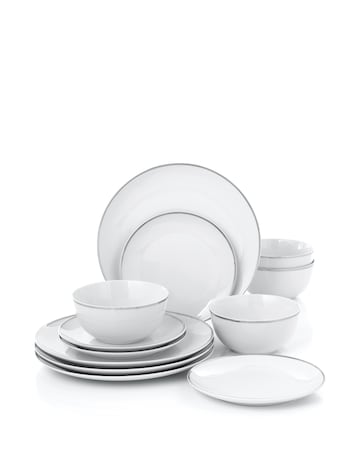 Waterside Platinum 12 Piece Dinner Set