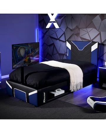 X Rocker Single Cerberus Twist TV Bed - Blue