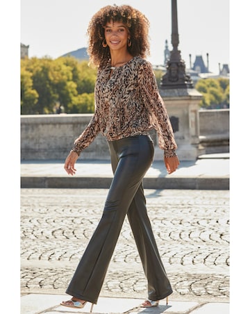 Sosandar Faux Leather Bootcut Trouser