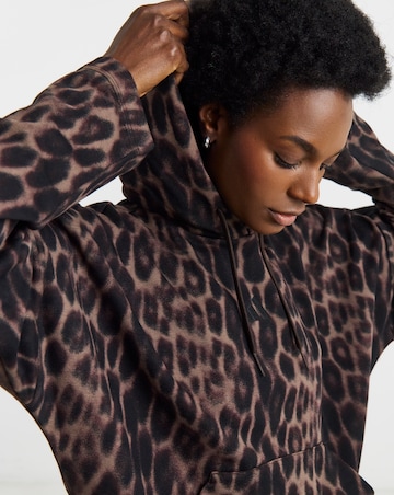 Adidas Leopard Print 3 Stripe Hoodie