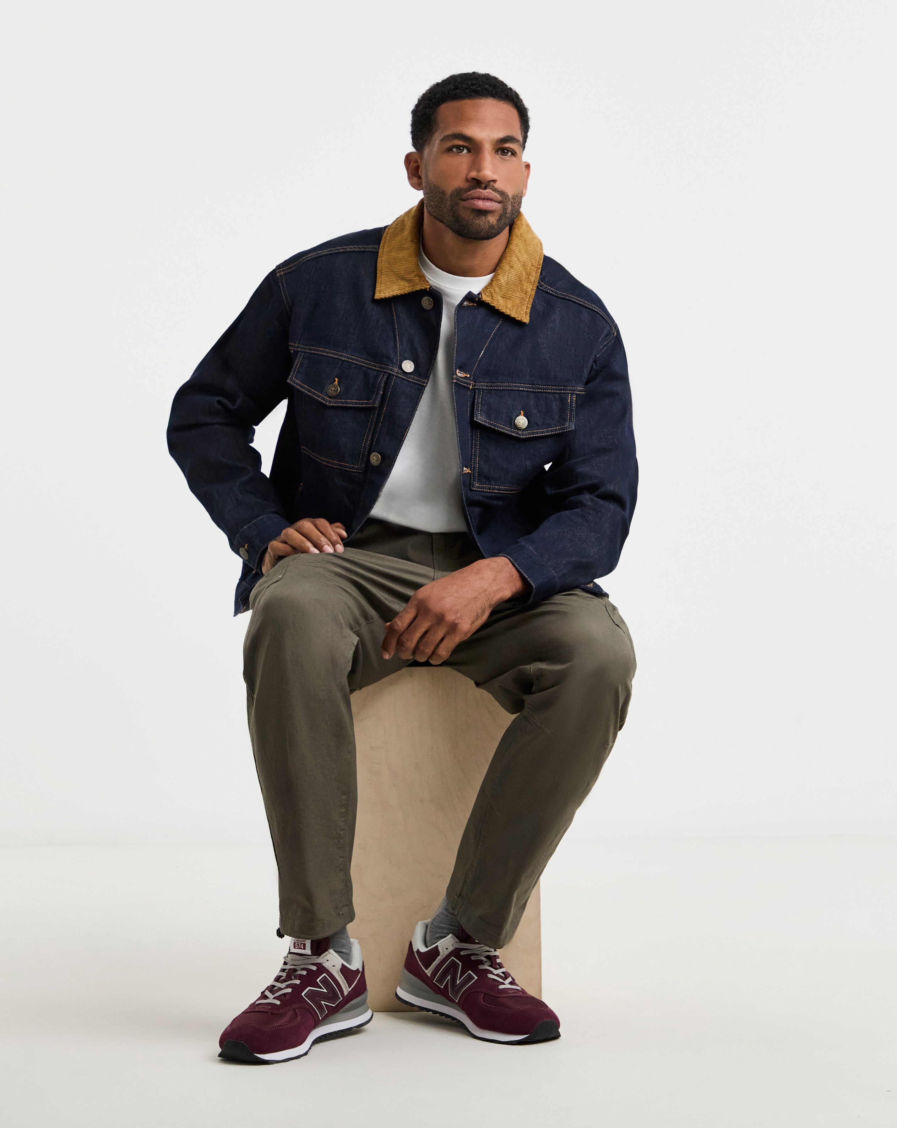 Timberland Cord Collar Denim Jacket - Blue | JD Williams