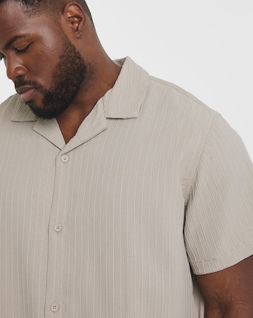 Jack & Jones Textured Shirt & Short Set - Natural