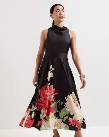 Phase Eight Cheryl Satin Printed Midi Dress