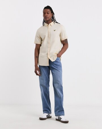 Voi Plain Oxford Short Sleeve Shirt Long Length