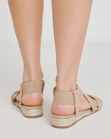 Dia Elasticated Low Wedge Espadrilles - Wide Fit (E)