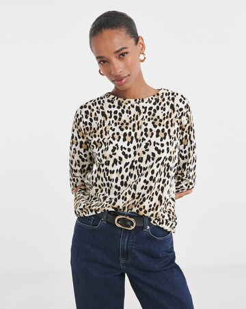 Pure Cotton Long Sleeve Longline Curved Hem Top