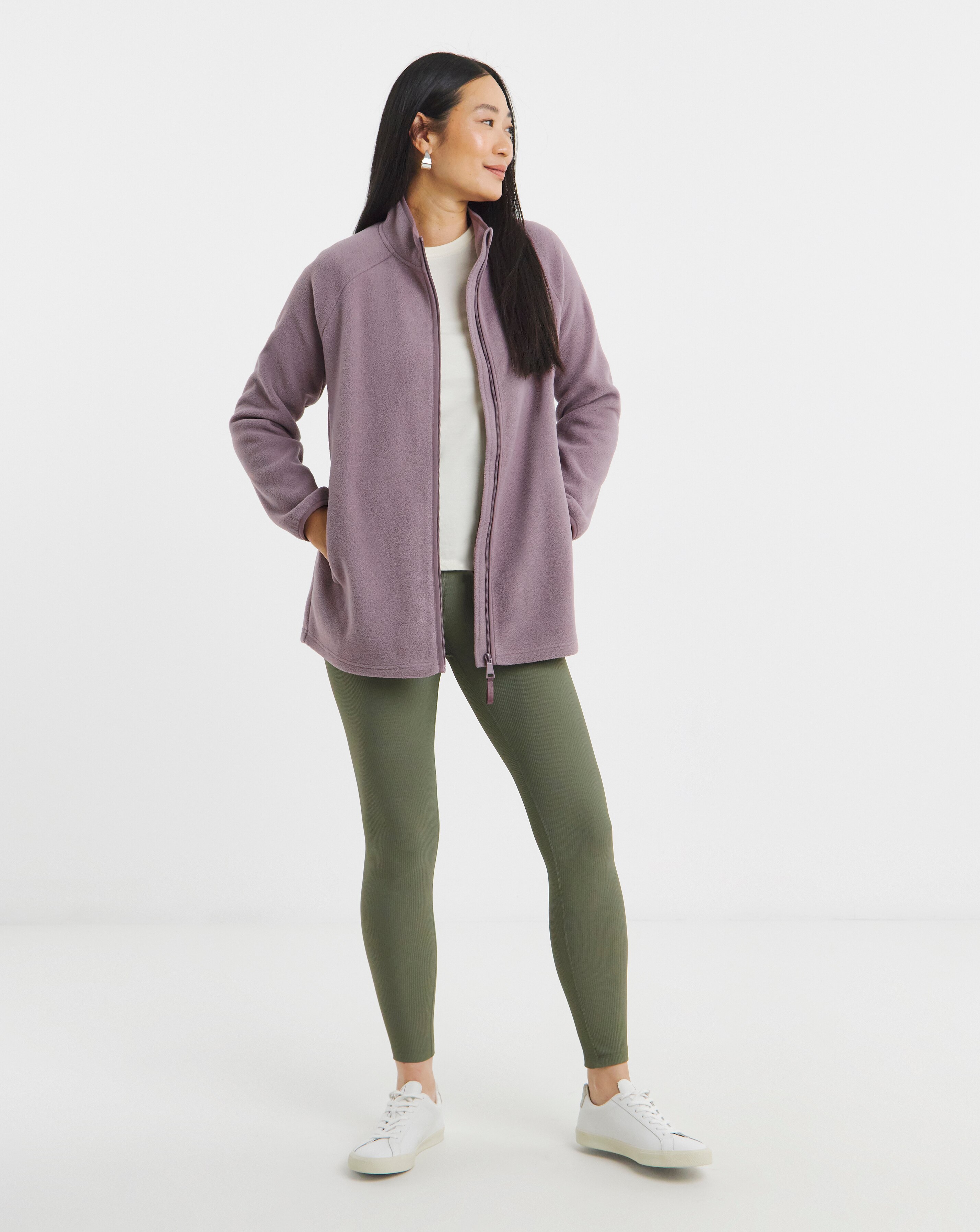 Zip Through Longline Fleece | JD Williams