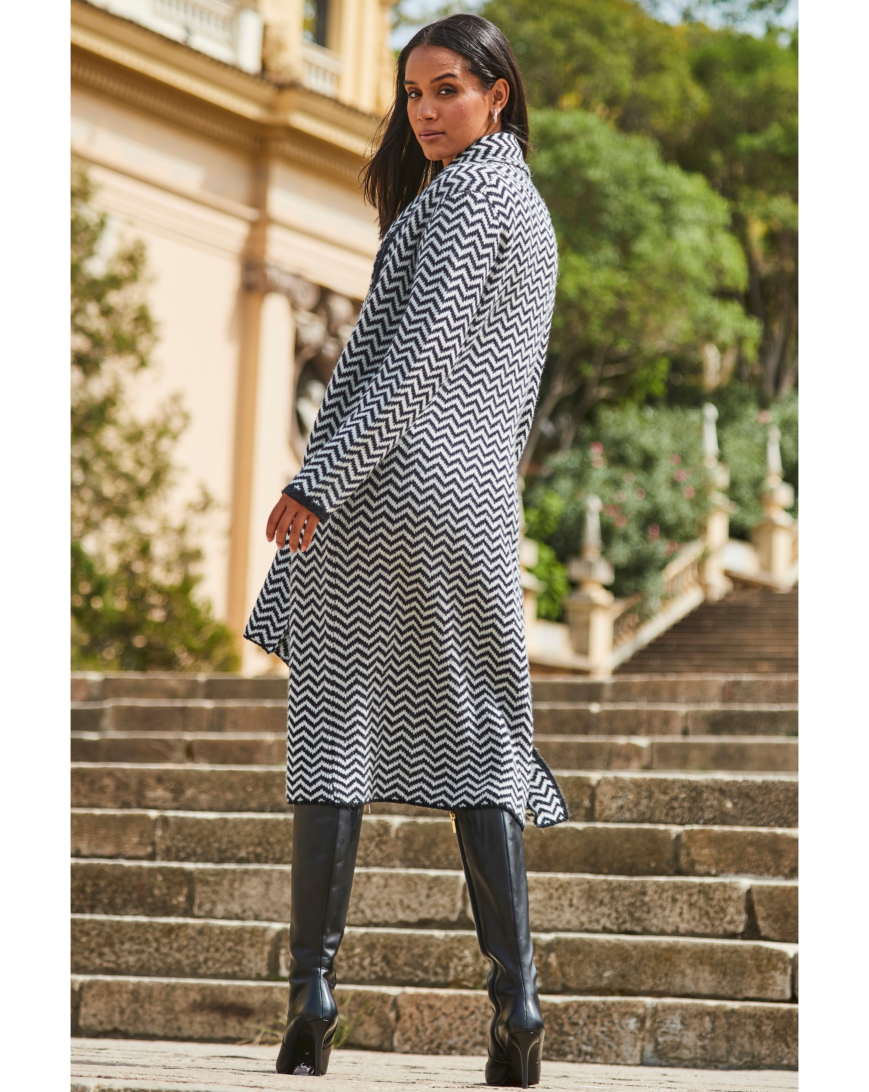 Sosandar Herringbone Mixed Wool Coat | JD Williams