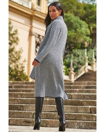 Sosandar Herringbone Mixed Wool Coat