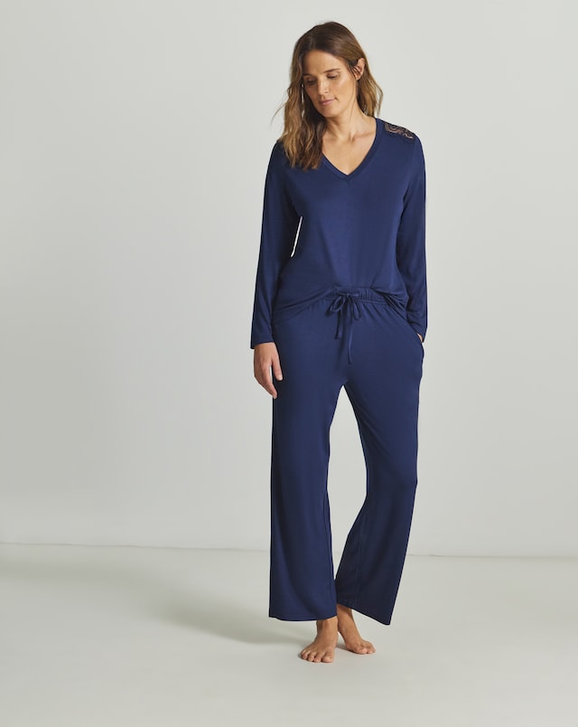 JD Williams Cool Stretch Lace Long Sleeve Pyjama Set