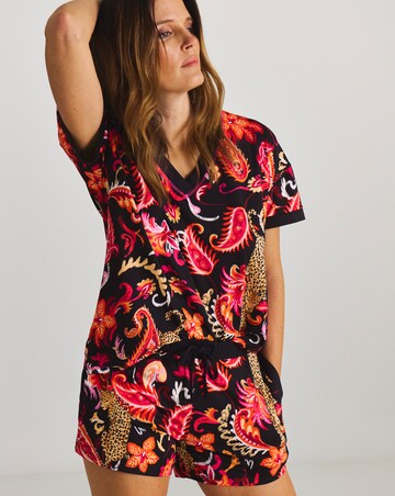 Figleaves Pyjama Short Set Leopard Print