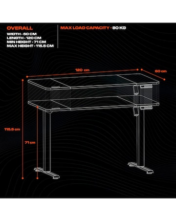 X Rocker Ascend Height Adjustable Desk White