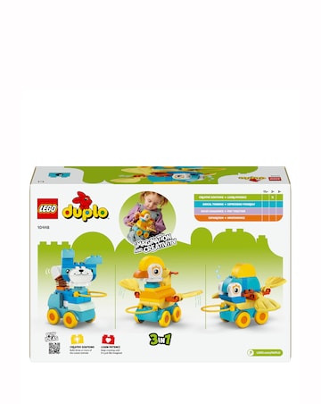 LEGO DUPLO Town 3in1 Animals on Wheels Building Toy for Imaginative Play 10448