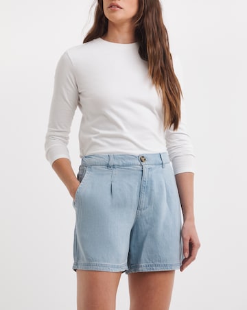 Blue Lyocell Shorts