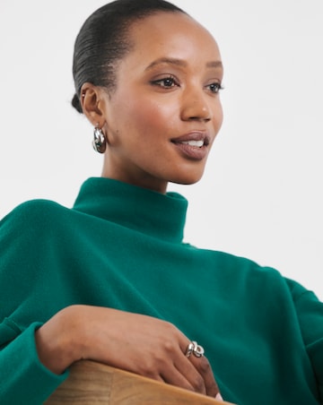 Pine Green Super Soft High Neck Sweatshirt