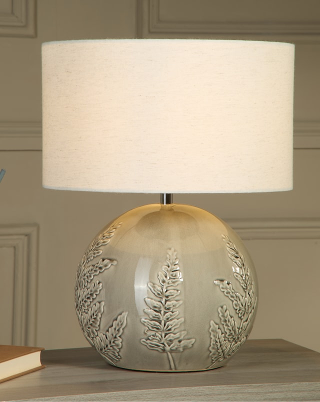 Ceramic Leaf Emboss Table Lamp