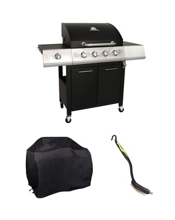 Charles Bentley 4 Burner Gas BBQ with Side Burner Bundle