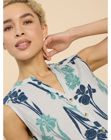 White Stuff Tulip Jersey Sleeve Shirt