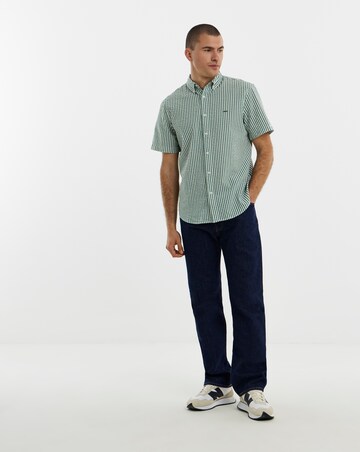 Levi's Short Sleeve Authentic Button Down Stripe Shirt - Green