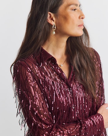 Joanna Hope Sequin Tassle Shirt