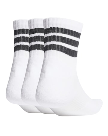 adidas 3 Stripe Essentials 3 Pack Mid Socks