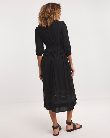 Joe Browns Black Chloes Favourite Crinkle Midi Dress