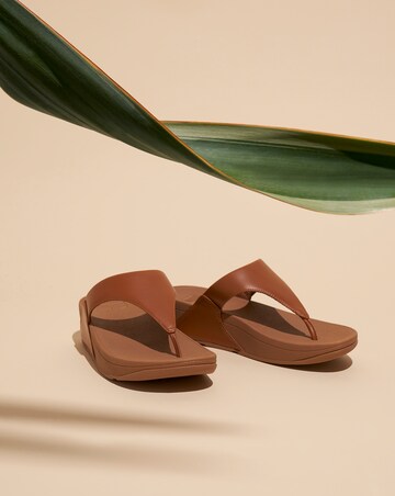 FitFlop Tan Lulu Leather Toe-Post - Standard Fit (D)